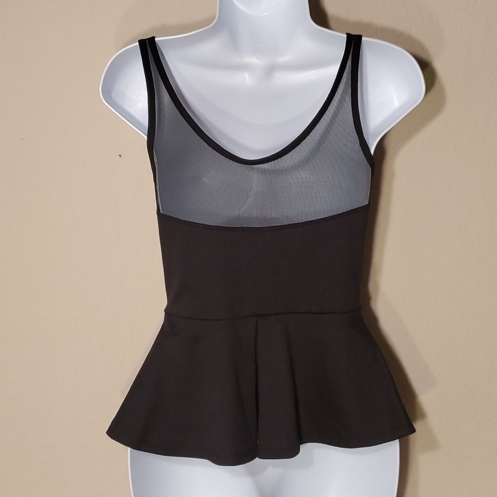 A'gaci sz small peplum top with sheer top and beautiful embellished neck - Picture 7 of 10